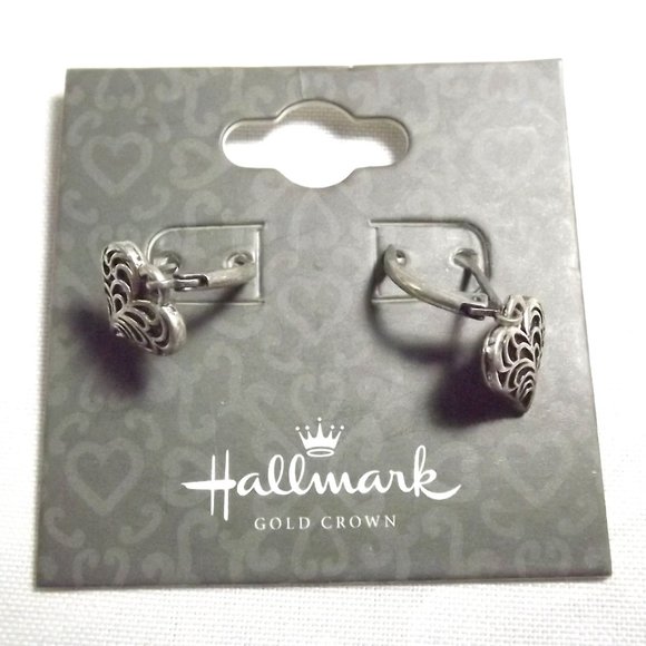 Love Grows! Hallmark Gold Crown Collection Love Pierced Earrings Shepard Hooks - Picture 1 of 6